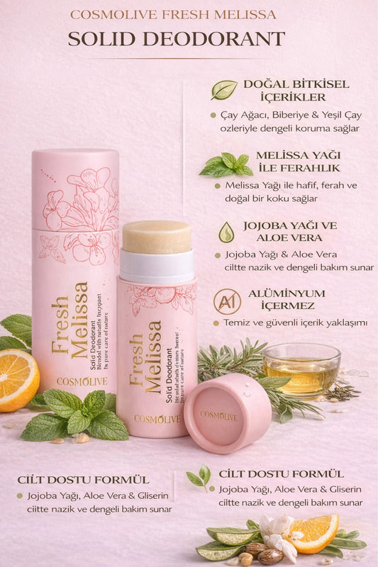 Doğal Roll On Koltuk Altı Rolon Deodorant Organik Kokusuz Fresh Melisa 80 gr - 2