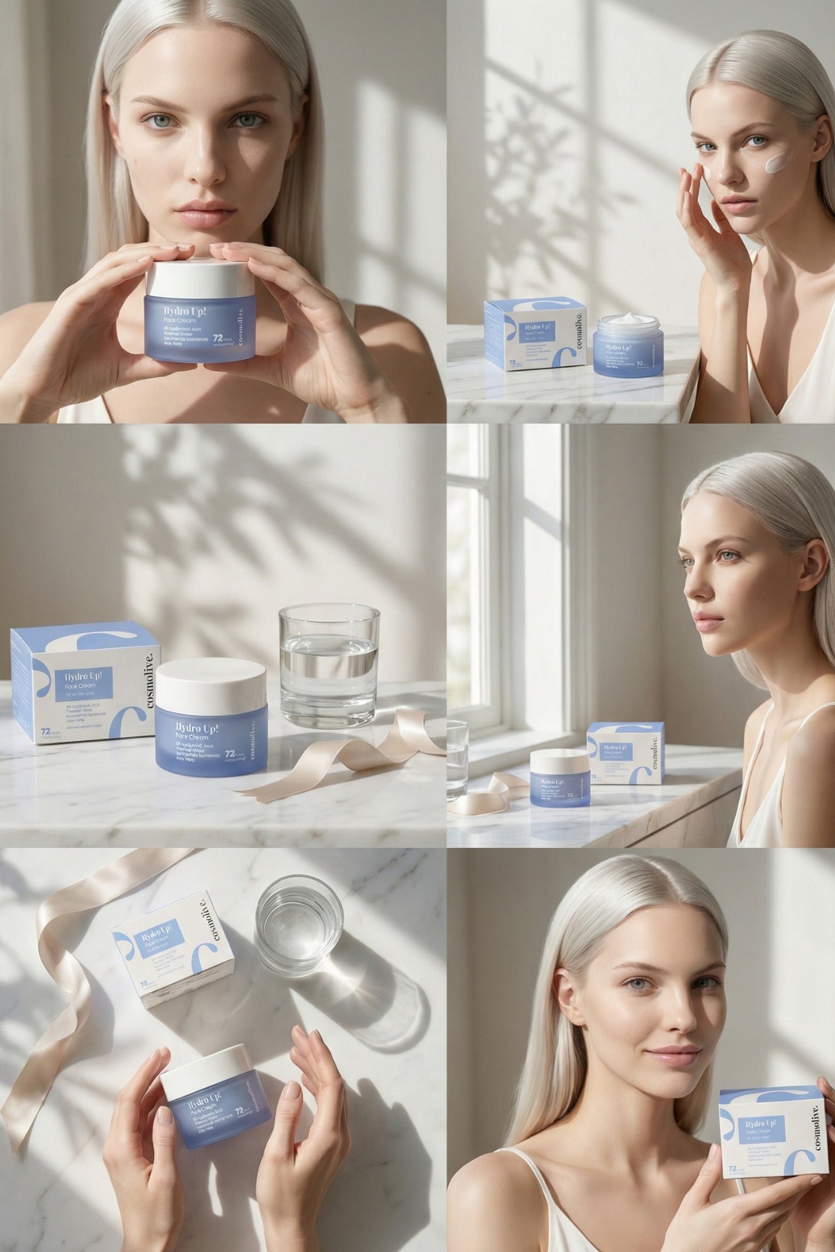 Yüz Kremi 72 Saat Etkili Nemlendirici 8d Hyaluronik Asit Aloe Vera Tüm Cilt Tipleri Su Bazlı - 6