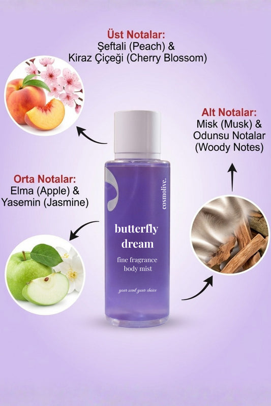 Vücut Spreyi Body Mist Love Spell Butterfly Dream Işıltılı Nemlendirici Kadın 250 ml - 2