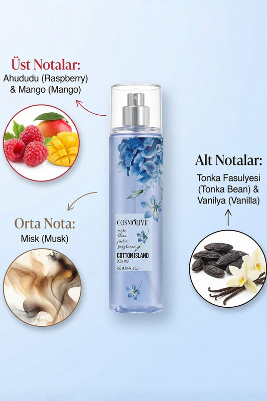 Vücut Spreyi Body Mist Scandalous Cotton Island Kadın Işıltılı Nemlendirici - 2