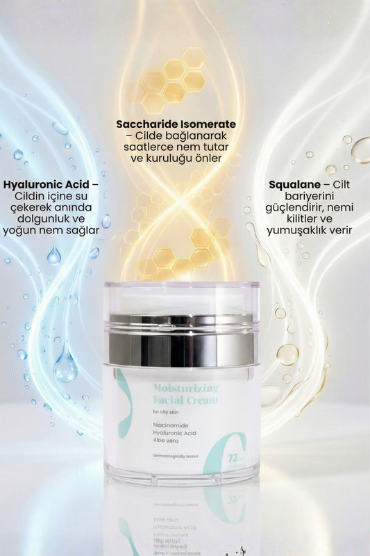 Yüz Kremi Yağlı Ciltler Için Niasinamid & Aloe Vera 72 Saat Nem Cilt Dengesi - 2