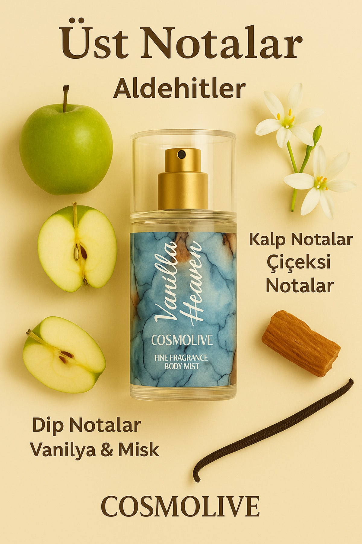 Vücut Spreyi Body Mist Amber Romance Vanilla Heaven Seyahat Boy Nemlendirici - 6