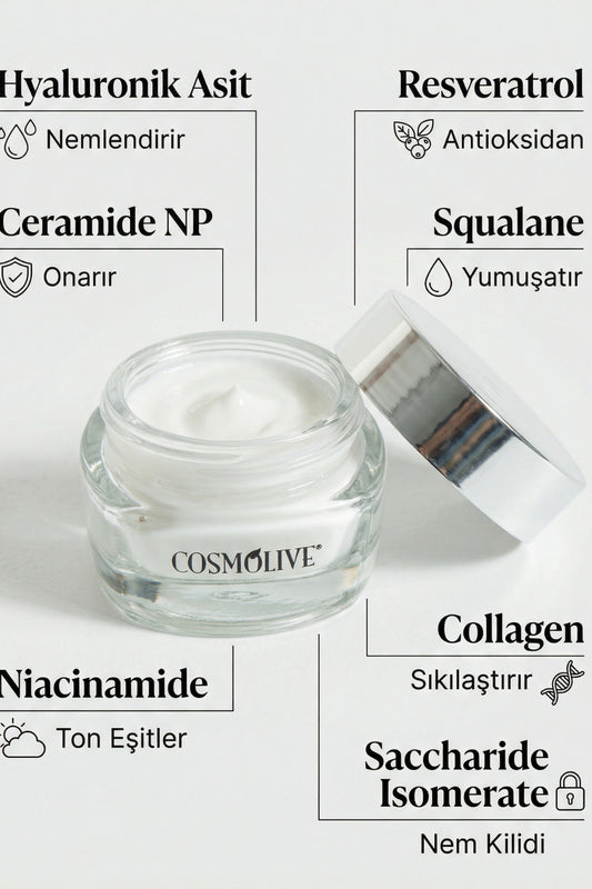 Yaşlanma Ve Kırışıklık Karşıtı Nemlendirici Yüz Göz Çevresi Altı Cilt Kremi Gece Yağlı Su Bazlı - 2