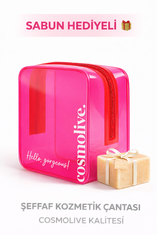 Şeffaf Seyahat Cilt Bakım, Makyaj Ve Kozmetik Düzenleme Çantası Pvc Pembe