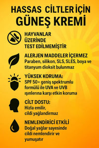Güneş Kremi %100 Doğal Yüz Spf 5 Yağlı - Kuru - Karma Ciltler Su Bazlı