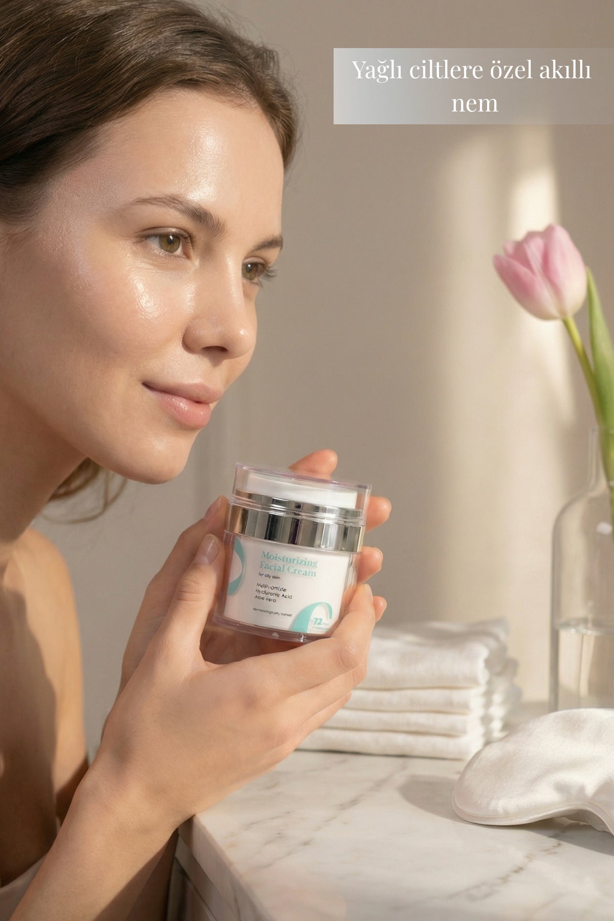 Yüz Kremi Yağlı Ciltler Için Niasinamid & Aloe Vera 72 Saat Nem Cilt Dengesi - 6
