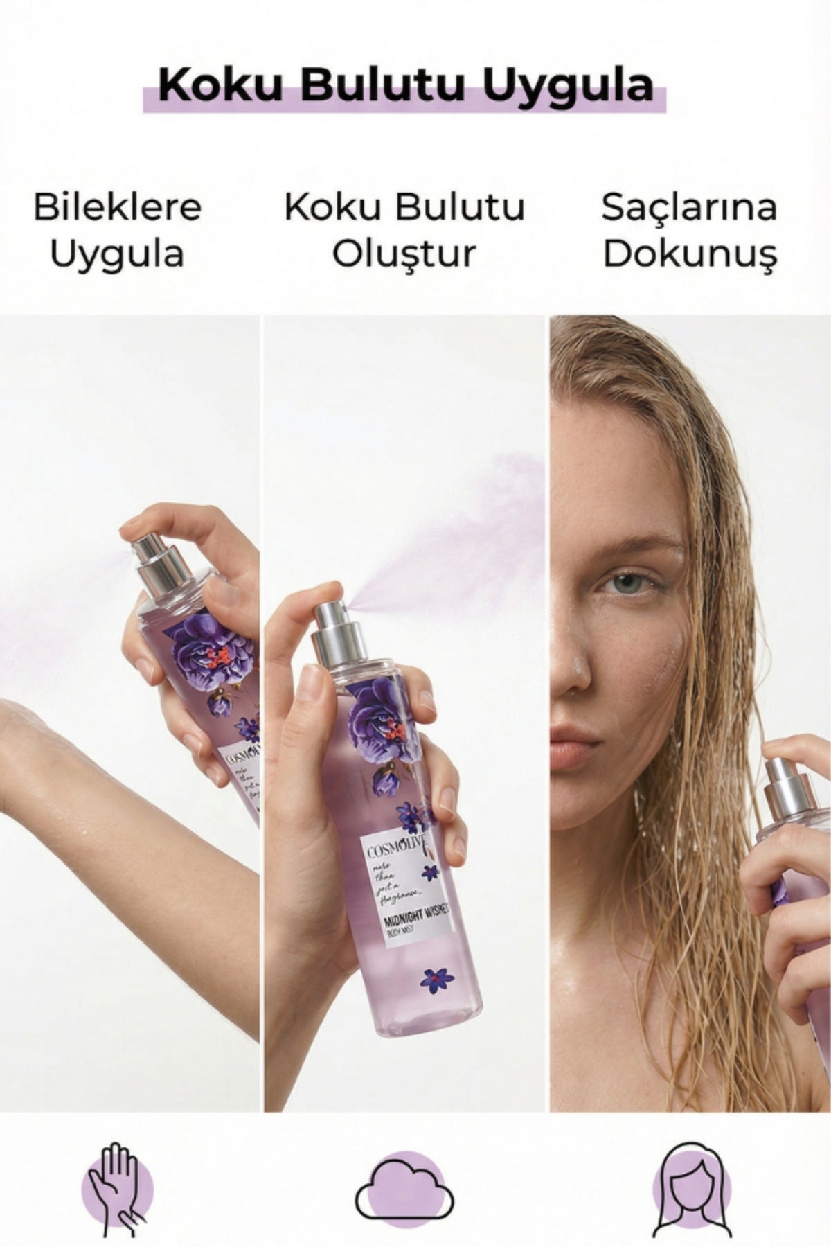 Vücut Spreyi Body Mist Bombshell Midnight Wishes Kadın Işıltılı Nemlendirici 250 ml - 4