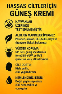 Güneş Kremi %100 Doğal Yüz Spf 5 Yağlı - Kuru - Karma Ciltler Su Bazlı