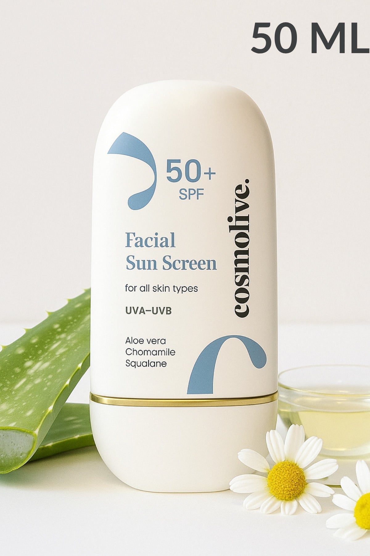Güneş Kremi %100 Doğal Mineralli Yüz Spf 50 Yağlı - Kuru - Karma Ciltler Su Bazlı