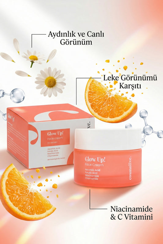 Aydınlatıcı Yüz Kremi Askorbik Asit Ferulic Asit Niasinamid Nemlendirme - 2