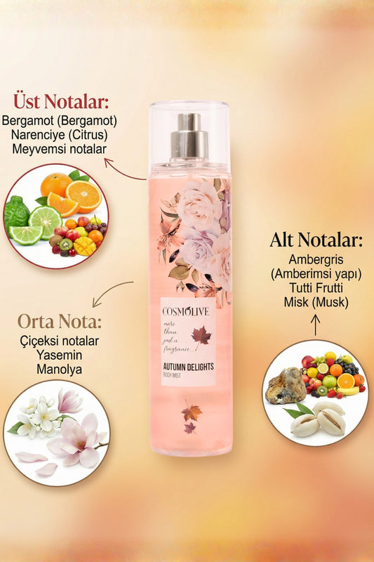 Vücut Spreyi Body Mist Amber Romance Autumn Delights Kadın Işıltılı Nemlendirici 250 ml - 2