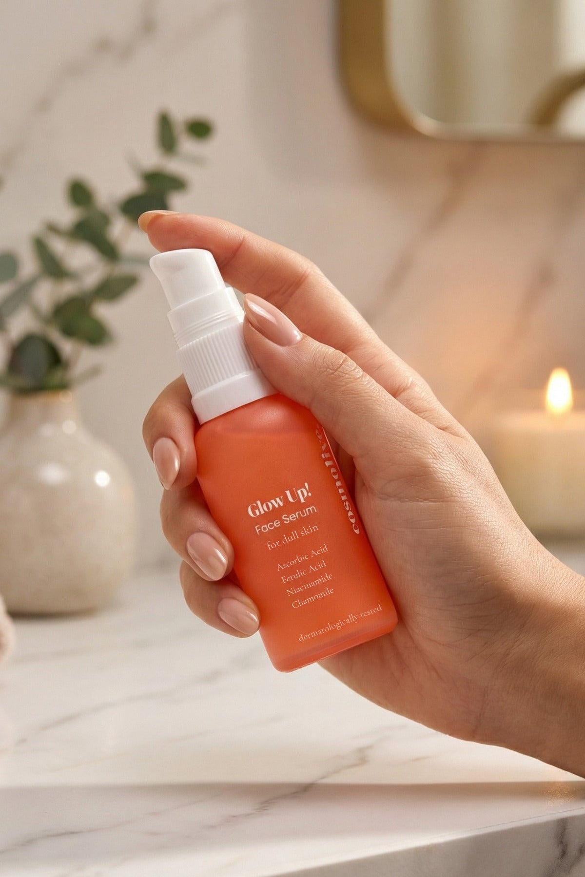 Profesyonel C vitamini Yüz Serum Aydınlatıcı Askorbik Asit Ferulik Asit Niasinamid Papatya - 5