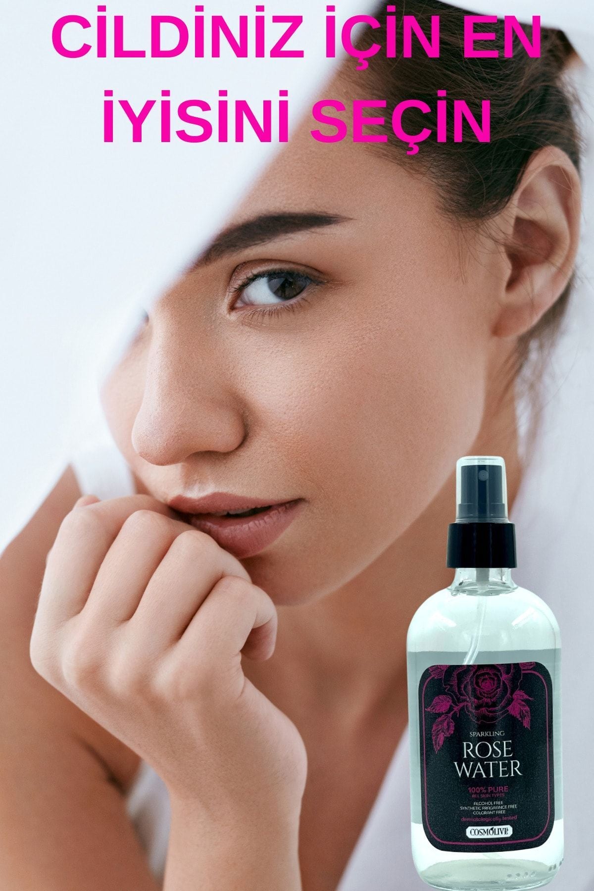 Gül Suyu %100 Saf Aydınlatıcı Gözenek Sıkılaştırıcı Püskürtmeli Cam Şişe 240 ml - 4