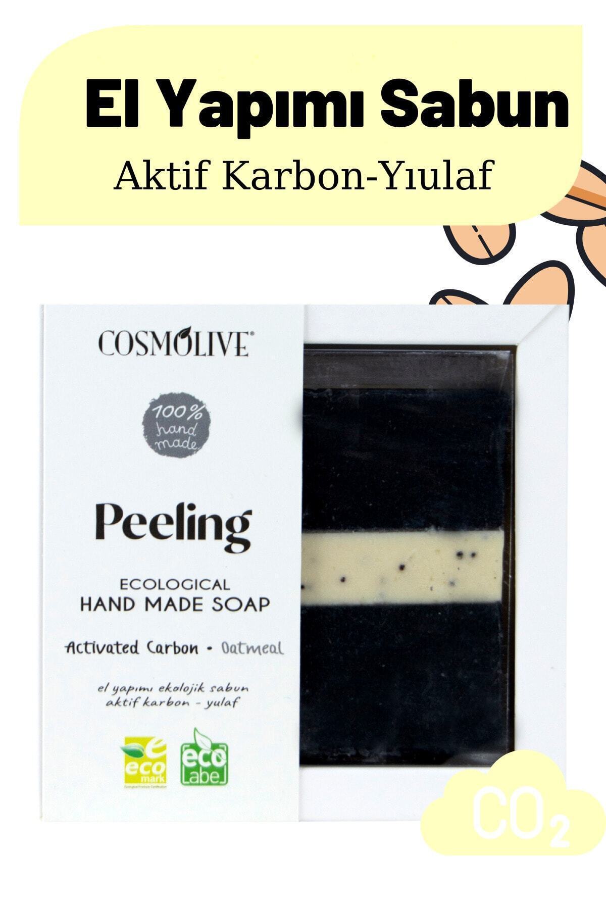 El Yapımı Sabun Aktif Karbon & Yulaf Yüz Saç Bakımı Peeling Etkili 100 gr