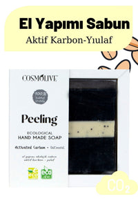 El Yapımı Sabun Aktif Karbon & Yulaf Yüz Saç Bakımı Peeling Etkili 100 gr