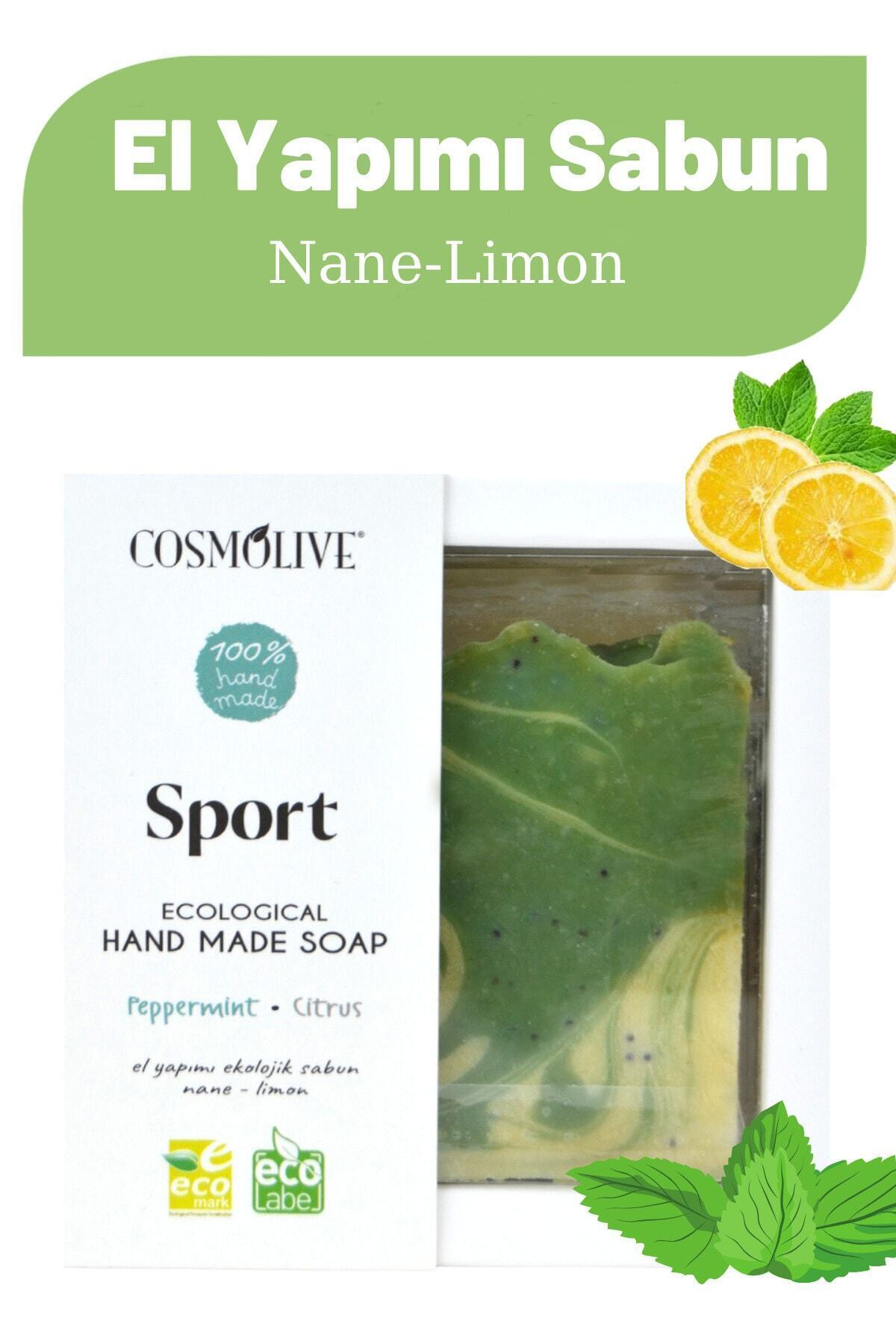 %100 El Yapımı Yüz Saç Cilt Bakımı Sabun Nane Limon Sporcular Için 100 G