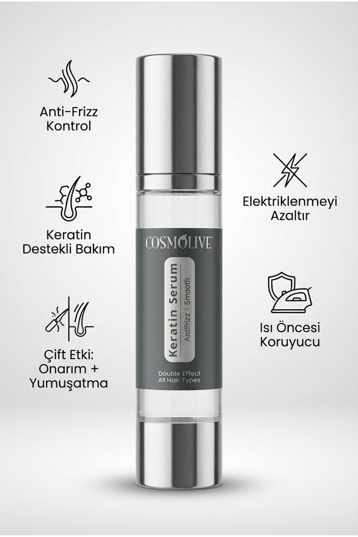 Saç Bakım Yağı Keratin Serumu Onarıcı Canlandırıcı Hızlı Uzatma Cilt Yumuşatıcı 50 ml - 2