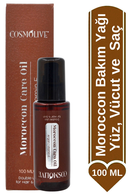 Moroccon Bakım Yağı Argan Ve E Vitamini Yüz, Cilt Ve Saç Onarıcı, Nemlendirici