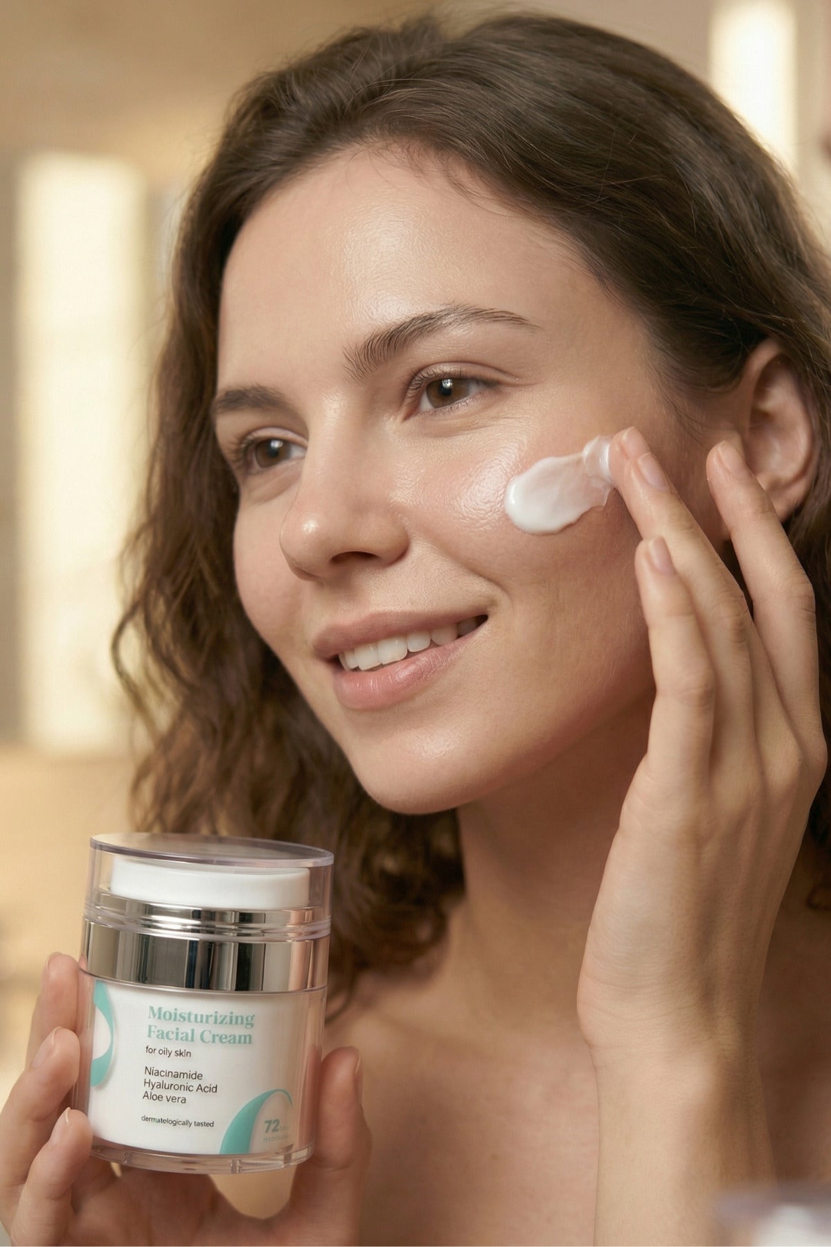 Yüz Kremi Yağlı Ciltler Için Niasinamid & Aloe Vera 72 Saat Nem Cilt Dengesi - 3