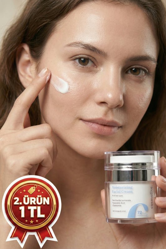 Yüz Kremi Saccharide Isomerate & Hyaluronik Asit Uzun Süreli Nem Papatya 72 Saat Etki