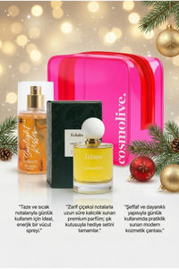 Premium Yılbaşı Ürünleri Hediye Seti Makyaj Çantası, Kadın Parfüm Ve Vücut Spreyi Body Mist - 2