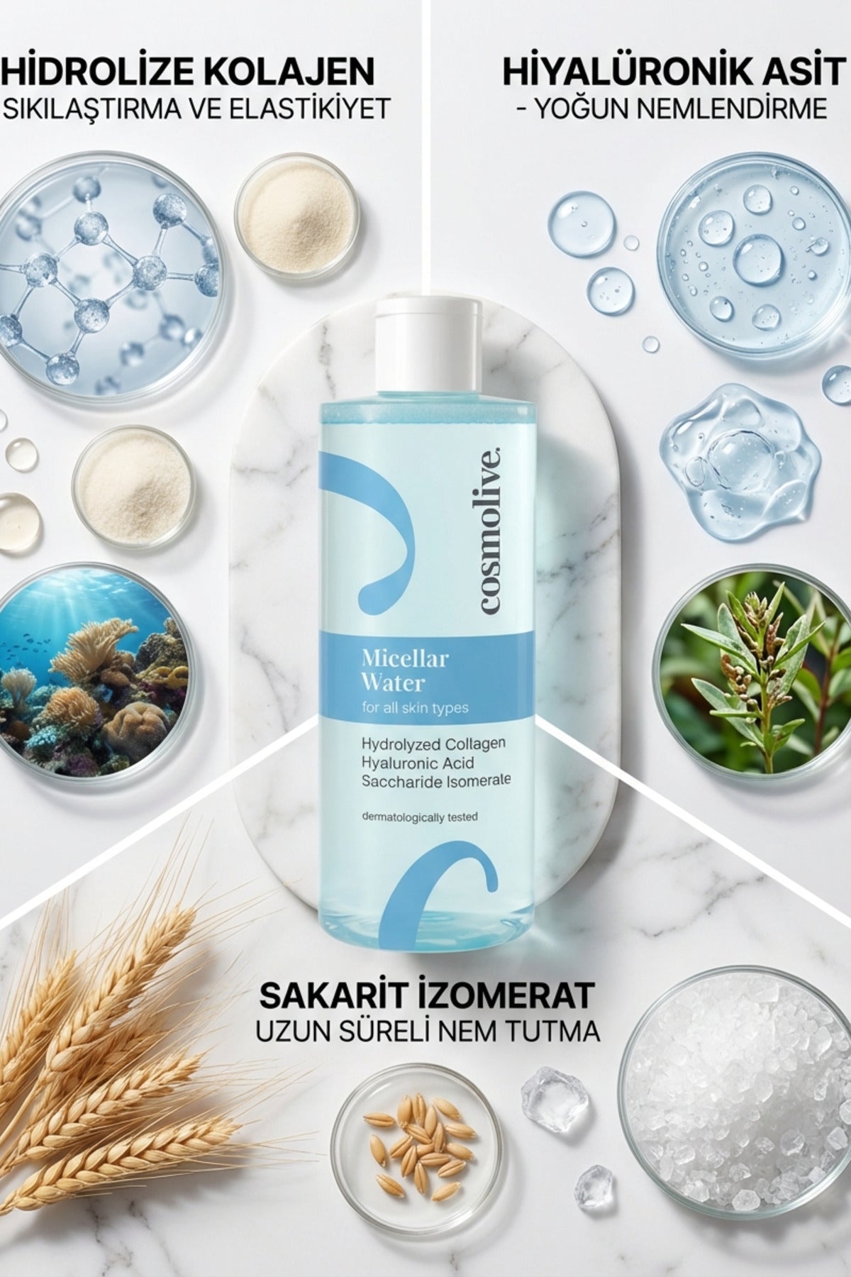 Makyaj Temizleyici 390 ml Yüz Temizleyici Hyalüronik Asit Tüm Cilt Tipleri Için - 2
