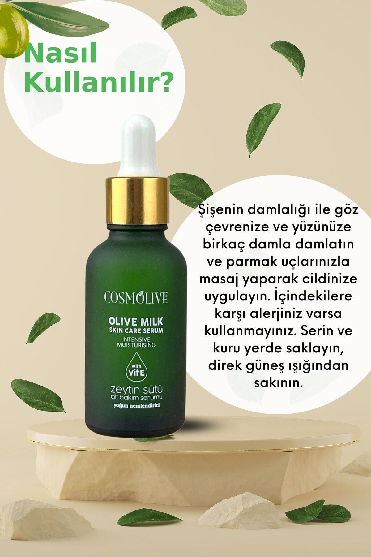 Cilt Serumu Zeytin Sütü Göz Çevresi Ve Cilt Yoğun Nemlendirici Besleyici 30 ml - 4
