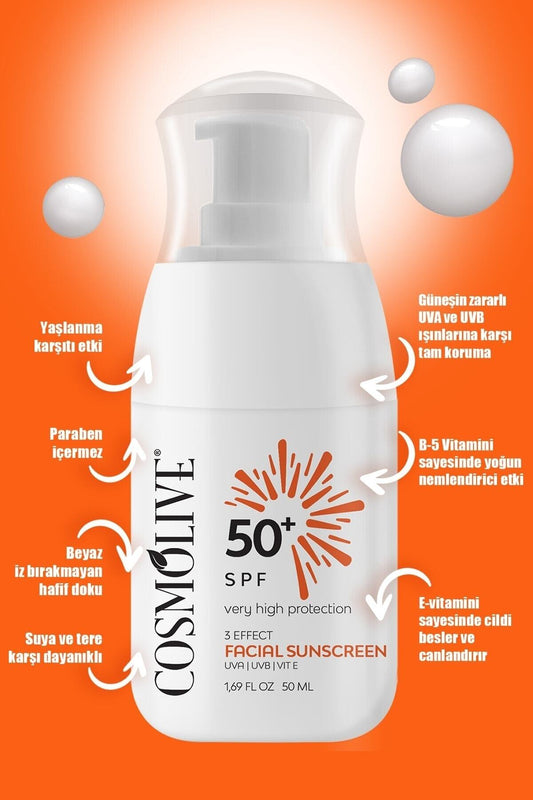Doğal Yüz Güneş Kremi Spf 50+ Suya Dayanıklı, Su Bazlı B5 Ve E Vitamini Içerir - 2