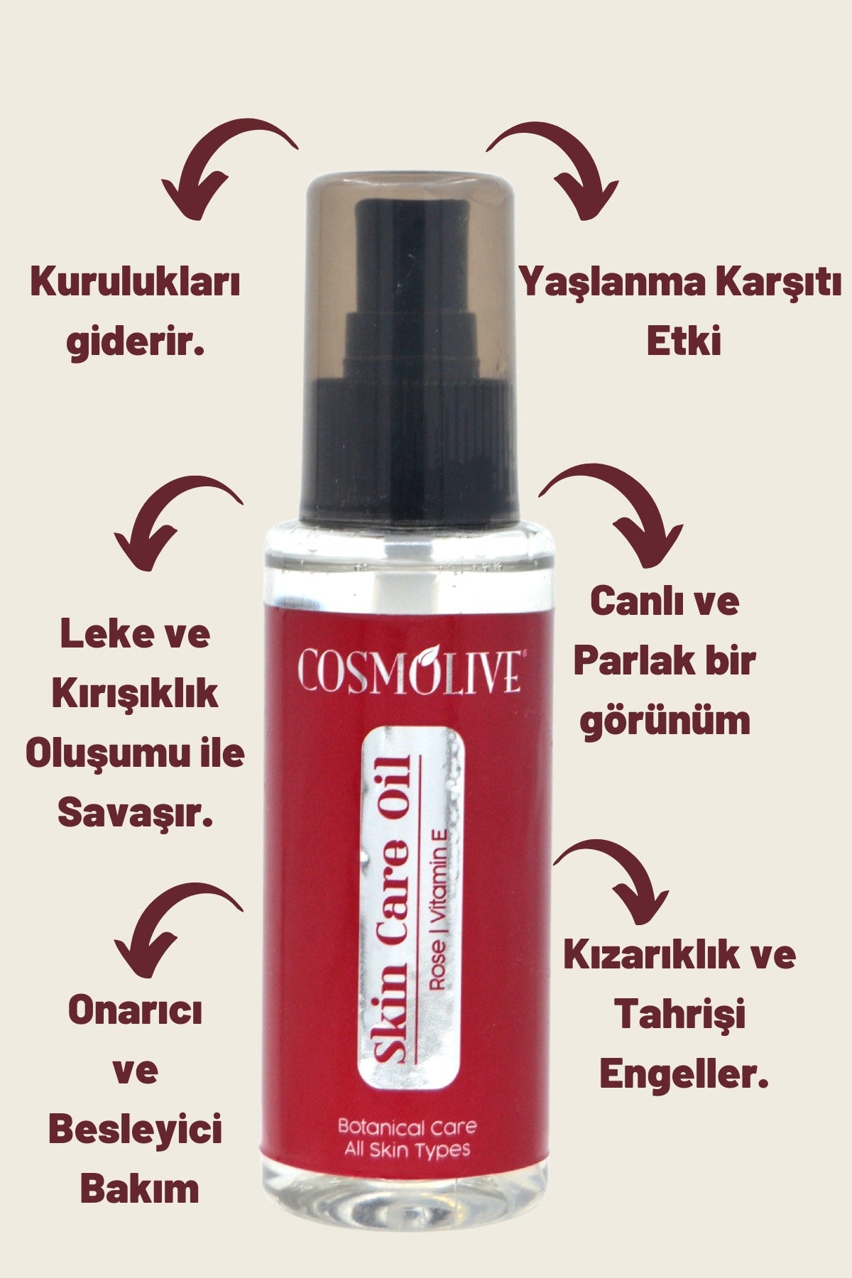 Cilt Bakım Yağı Gül Ve E Vitamini 100 ml - 2