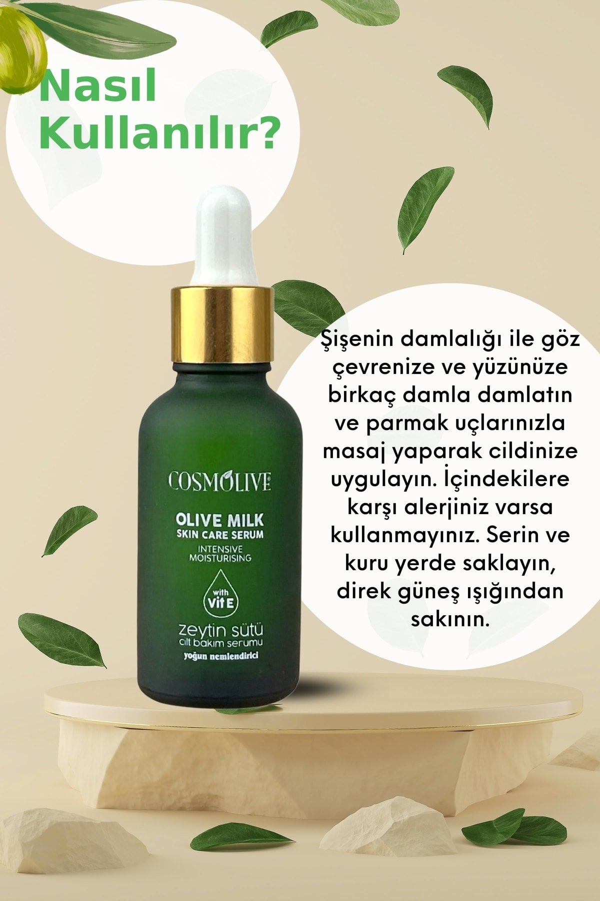 Zeytin Sütü Cilt Bakım Serumu Nemlendirici Ve Canlandırıcı 30 Ml - 3