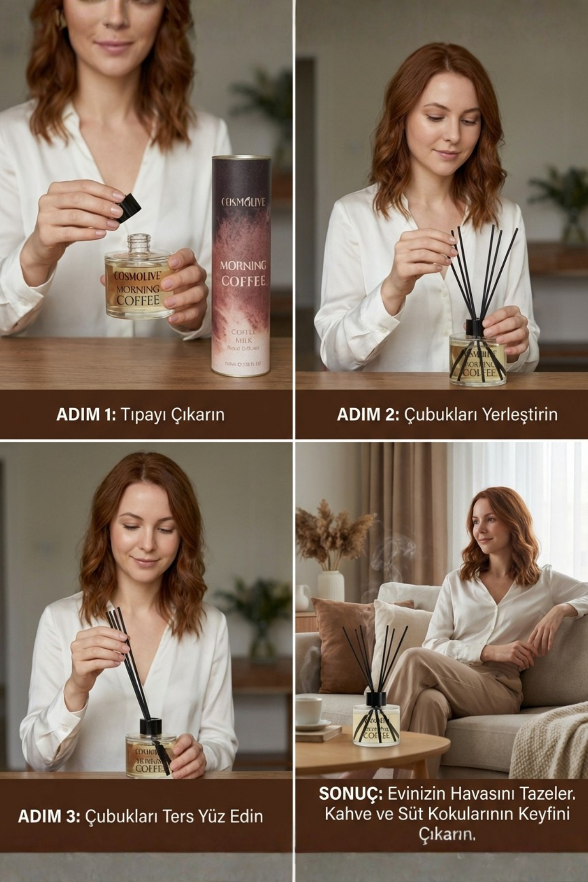 Oda Kokusu Bambu Çubuklu Kahve & Süt Kokulu 100 ml
