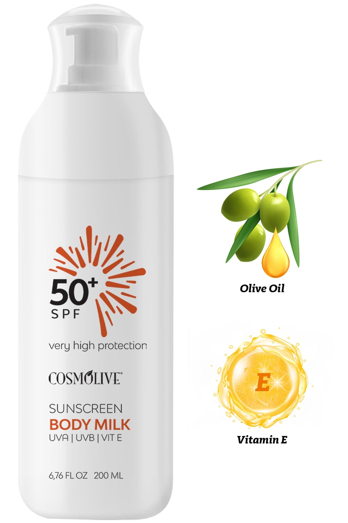 Doğal Güneş Kremi Spf +50 - 200 Ml Suya Dayanıklı Su Bazlı Vücut Sütü, Vit-e, Hafif Doku - 5