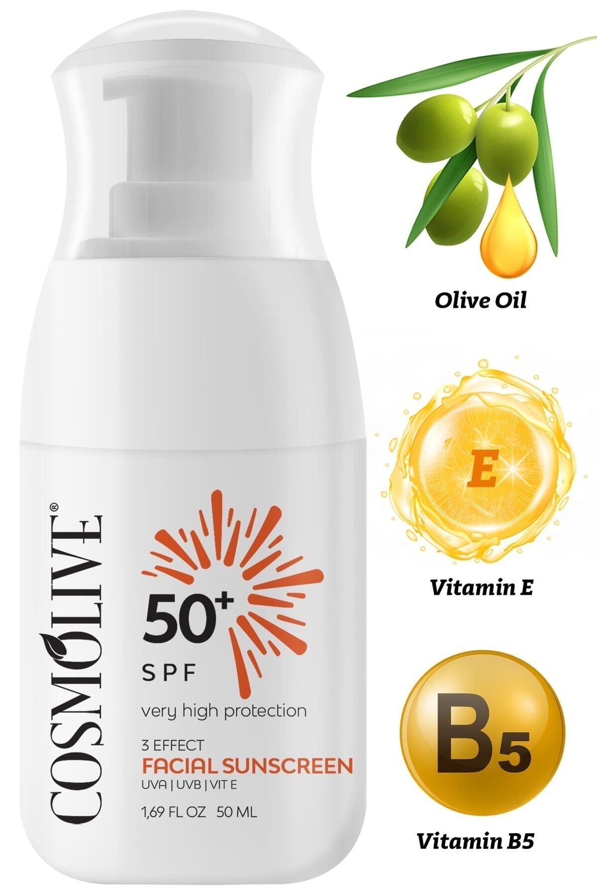 Doğal Yüz Güneş Kremi Spf 50+ Suya Dayanıklı, Su Bazlı B5 Ve E Vitamini Içerir - 5