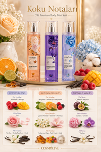 Cosmolive 3’lü Premium Body Mist Seti – 3 Al 2 Öde | 250 ml x 3