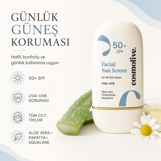 Cosmolive Facial Sun Screen SPF 50+ Yüz Güneş Kremi 50 ml
