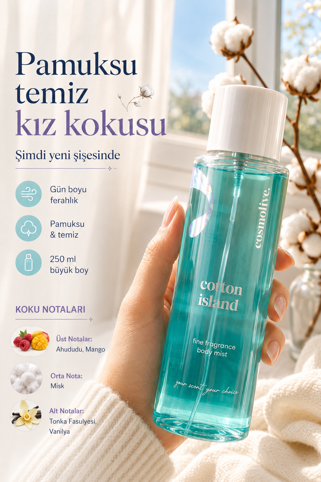 Cotton Island body mist - Pamuksu temiz kiz kokusu