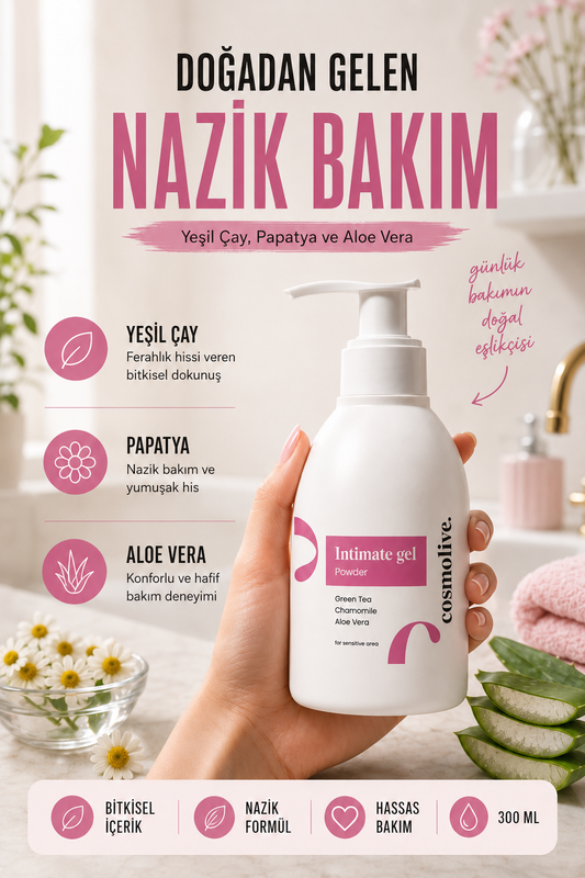 İntim Yıkama Jeli 300ml Genital Bölge Koku Giderici Batık Giderici Aloe Vera & Papatya