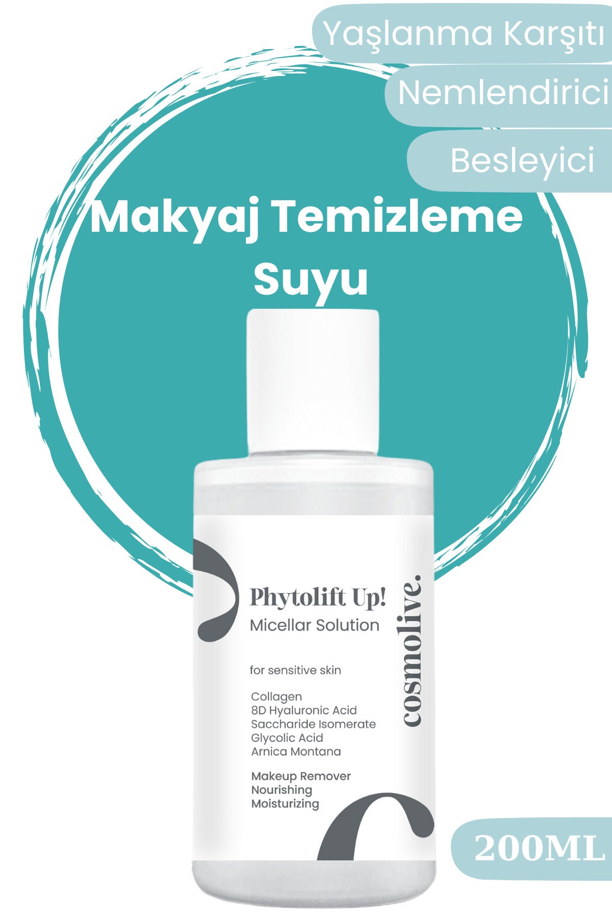 Cosmolive Makyaj Temizleyici Glikolik Ve Hyaluronik Asit Nemlendirici Micellar Su