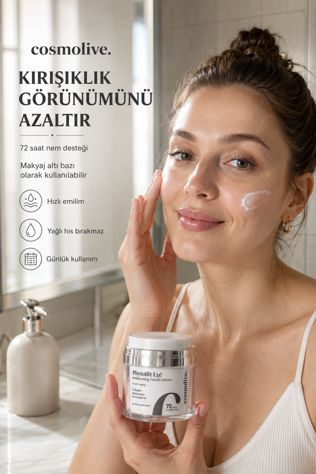 Phytolift Up! kullanım - yanağa krem sürme